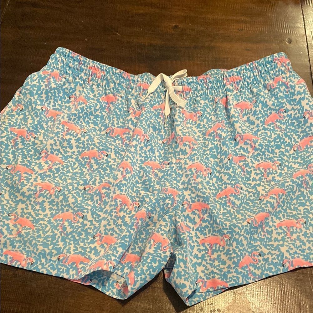 Chubbies Vibrant Blue and Pink Flamingo Swim Shorts 2X